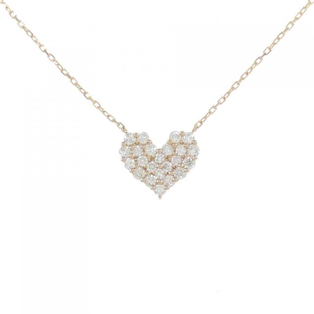 2022新入荷 K18PG ハート ダイヤモンド ネックレス 0.50CT ネックレス