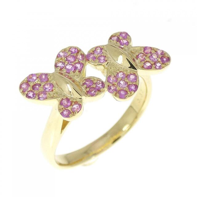 K18PG サファイヤ リング 0.52CT 拡散処理未検査