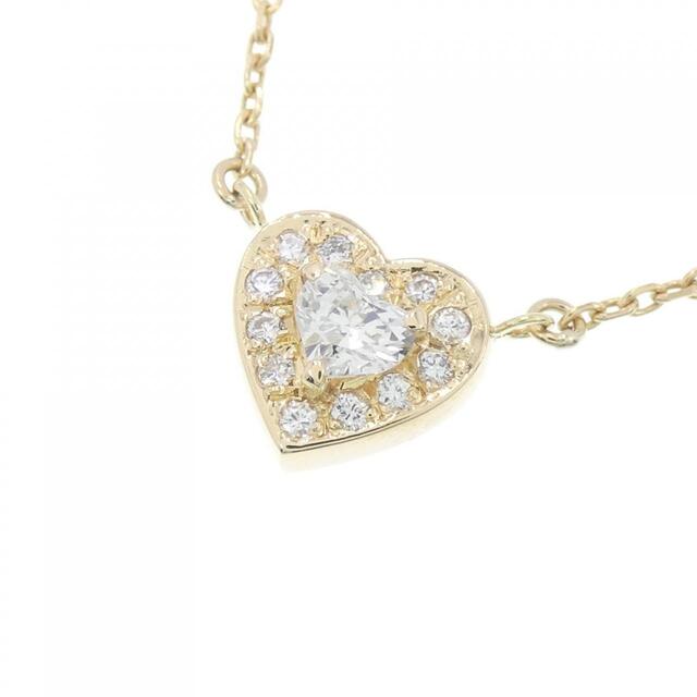K18YG ハート ダイヤモンド ネックレス 0.24CT - ネックレス