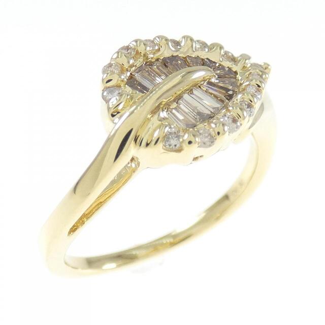 K18YG リーフ ダイヤモンド リング 0.30CT | www.feber.com
