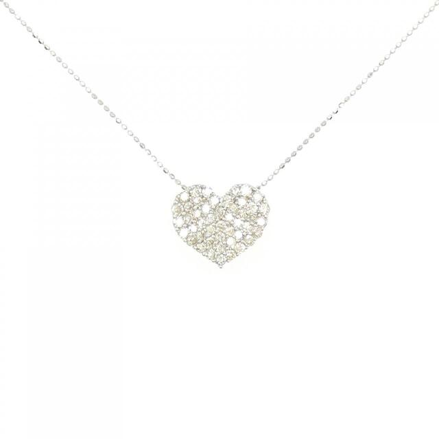 最安値 K18WG ハート ダイヤモンド ネックレス 1.00CT ネックレス