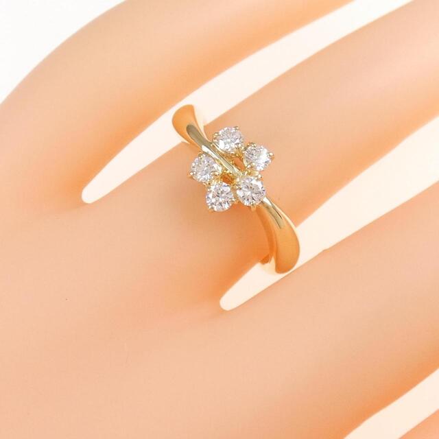 750YG フラワー ダイヤモンド リング 0.35CT | www.feber.com