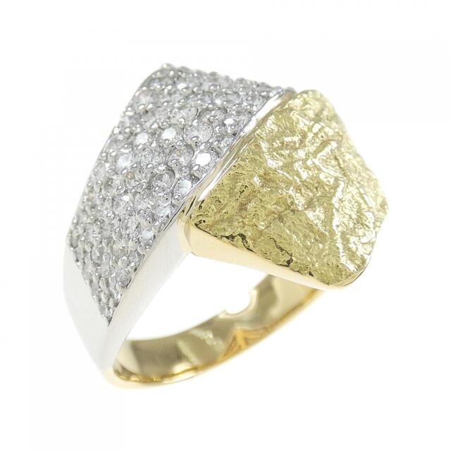 K18YG/PT ダイヤモンド リング 1.00CT - リング(指輪)