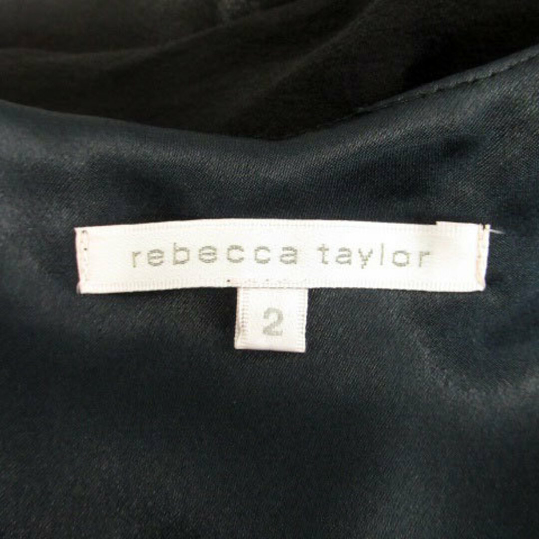 Rebecca Taylor(レベッカテイラー)のレベッカテイラー ワンピース Vネック ノースリーブ ミニ丈 レース 2 黒 レディースのワンピース(ミニワンピース)の商品写真