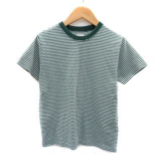 アングリッド(Ungrid)のアングリッド Tシャツ カットソー 半袖 クルーネック ボーダー柄 F 緑(Tシャツ(半袖/袖なし))