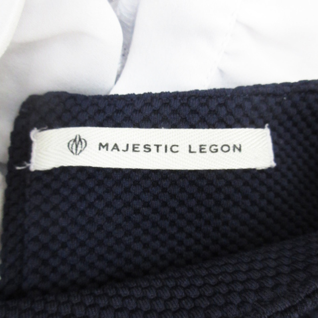 MAJESTIC LEGON(マジェスティックレゴン)のマジェスティックレゴン カットソー 半袖 ボートネック M 紺 白 /FF23 レディースのトップス(カットソー(半袖/袖なし))の商品写真