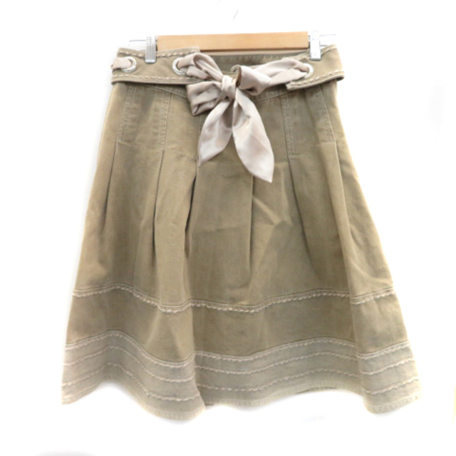 TO BE CHIC(トゥービーシック)のトゥービーシック フレアスカート ギャザースカート ミモレ丈 ウエストベルト付き レディースのスカート(ひざ丈スカート)の商品写真