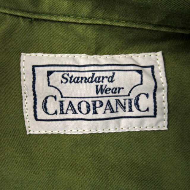 Ciaopanic(チャオパニック)のチャオパニック CIAOPANIC ミリタリーシャツ 七分袖 無地 F カーキ レディースのトップス(シャツ/ブラウス(半袖/袖なし))の商品写真