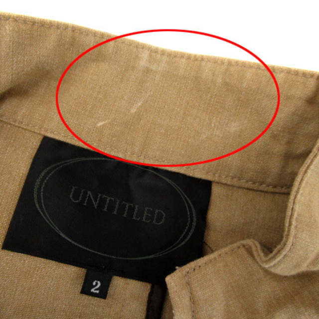 UNTITLED(アンタイトル)のアンタイトル スタンドカラージャケット ジップアップ 2 ライトブラウン レディースのジャケット/アウター(その他)の商品写真
