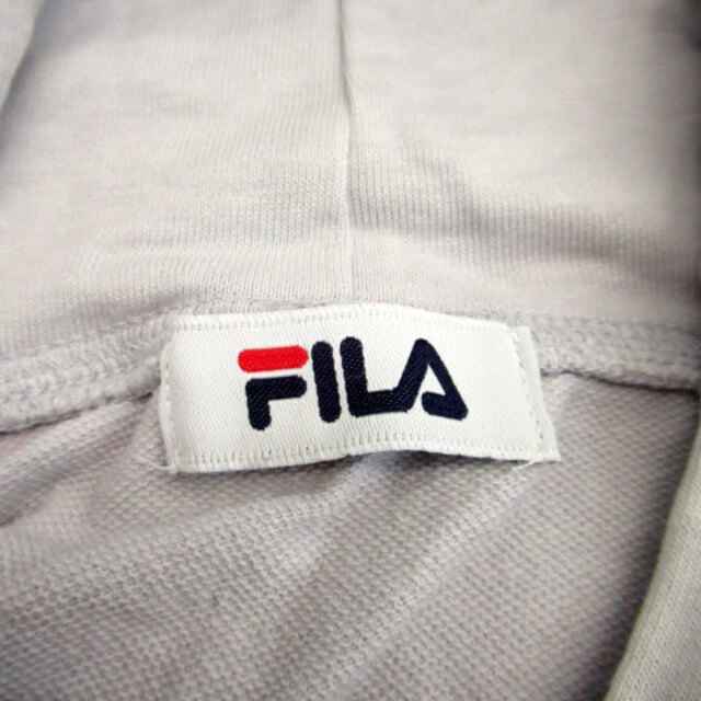 FILA(フィラ)のフィラ FILA パーカー プルオーバー 半袖 ロゴ刺繍 スリット 2 パープル レディースのトップス(パーカー)の商品写真