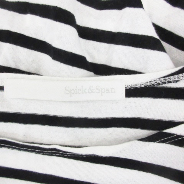 Spick & Span(スピックアンドスパン)のスピック&スパン Tシャツ カットソー 半袖 ボーダー柄 リボン ホワイト 白 レディースのトップス(Tシャツ(半袖/袖なし))の商品写真