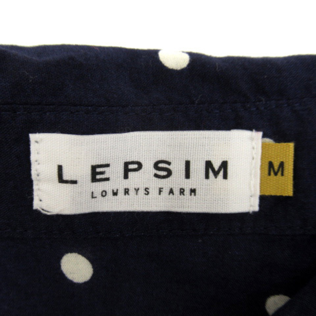 LEPSIM LOWRYS FARM(レプシィムローリーズファーム)のレプシィム ローリーズファーム カジュアルシャツ 長袖 ドット柄 M 紺 ■MO レディースのトップス(シャツ/ブラウス(長袖/七分))の商品写真