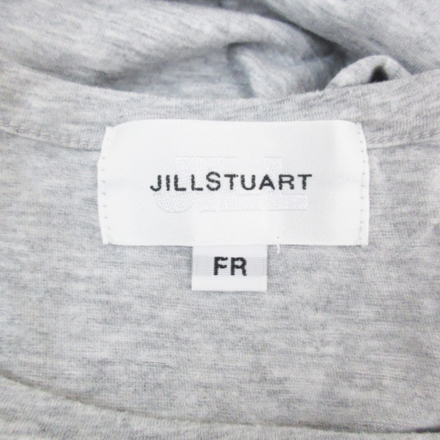 JILLSTUART(ジルスチュアート)のジルスチュアート Tシャツ カットソー 半袖 Uネック リボン柄 FR 杢グレー レディースのトップス(Tシャツ(半袖/袖なし))の商品写真