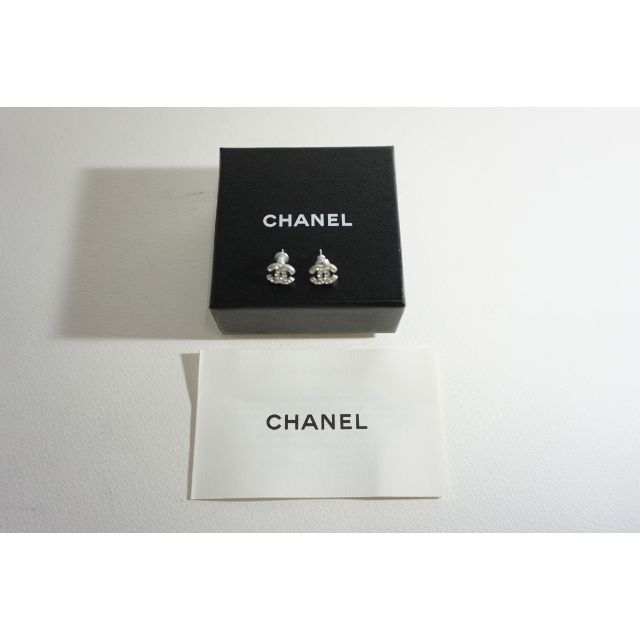 極美品 正規 CHANEL ラインストーン ピアス ココマーク 本物419N