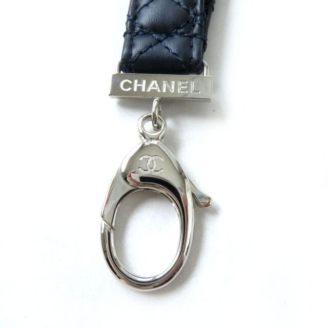 ○状態希少★ CHANEL シャネル マトラッセ ネックストラップ ネイビー