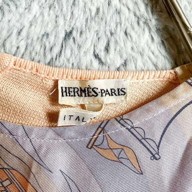 激レア【HERMES】マルジェラ期 シルク切替 スカーフ ニット セーター S