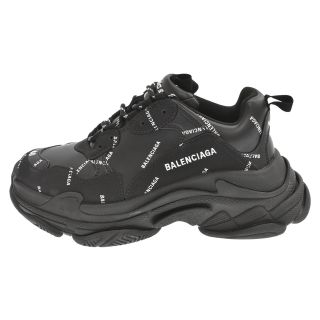 バレンシアガ(Balenciaga)のBALENCIAGA バレンシアガ Triple S トリプルエス ロゴ総柄エコレザーローカットスニーカー ブラック 536737(スニーカー)