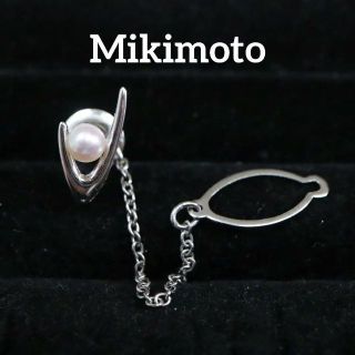 ミキモト(MIKIMOTO)の【匿名配送】ミキモト ピンブローチ 真珠 シルバー シンプル(ブローチ/コサージュ)