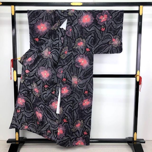K-3033 浴衣 有松鳴海本絞り 鮮やかな花柄-