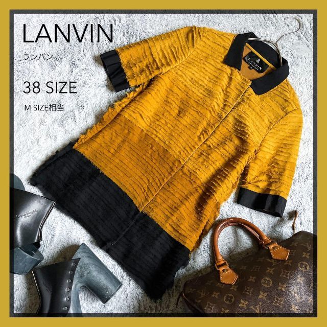 【LANVIN】ランバンコレクション シルク100% ティアード ブラウス 38