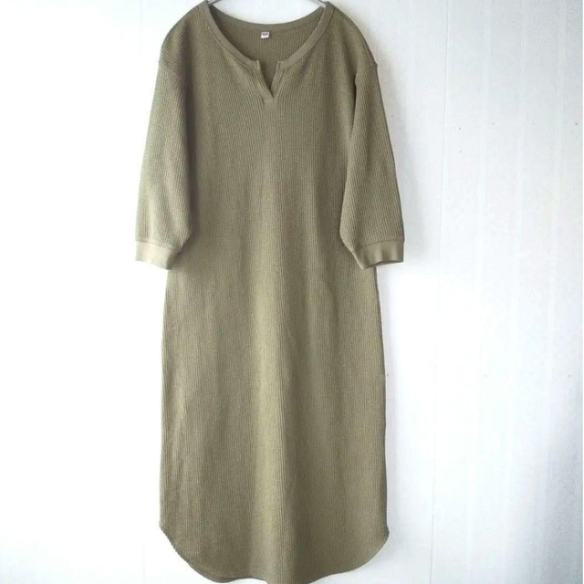 絶対一番安い UNIQLO (七分袖/M) ロングワンピース ユニクロ