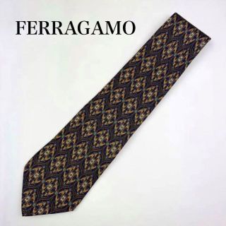 サルヴァトーレフェラガモ(Salvatore Ferragamo)のSalvatore Ferragamo フェラガモ メンズネクタイ 総柄イタリア(ネクタイ)