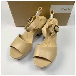 クラークス(Clarks)の未使用♪Clarks クラークス スウェッジソール サンダル UK6 ベージュ(サンダル)