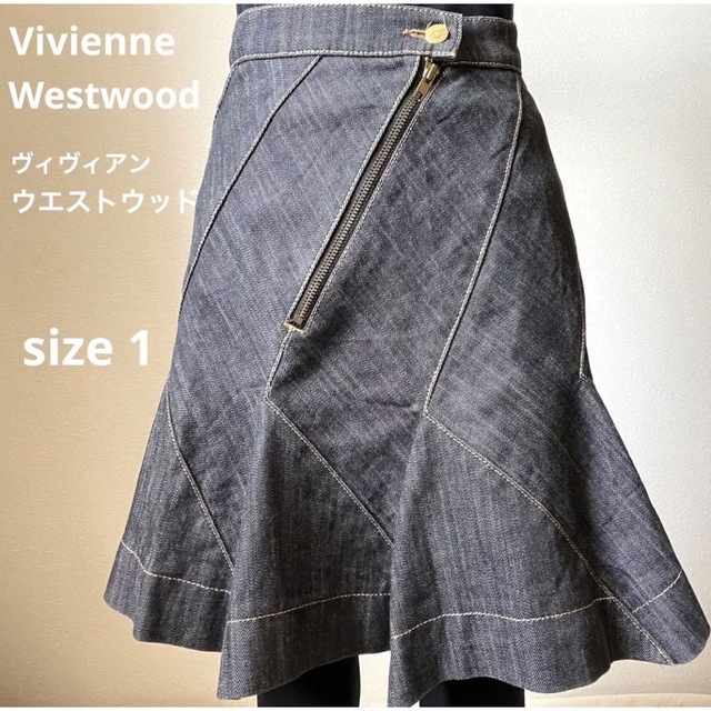 Vivienne Westwood(ヴィヴィアンウエストウッド)のデニム変形ミニスカート ヴィヴィアンウエストウッド レディースのスカート(ミニスカート)の商品写真