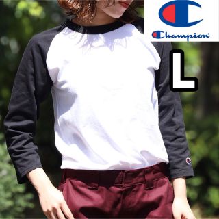 チャンピオン(Champion)の新品未使用 チャンピオン 7分丈 ラグランTシャツ ホワイトブラック L(Tシャツ/カットソー(七分/長袖))