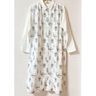 グラニフ(Design Tshirts Store graniph)のグラニフ　バードキャリングスターズ　刺繍・長袖シャツワンピース(ロングワンピース/マキシワンピース)