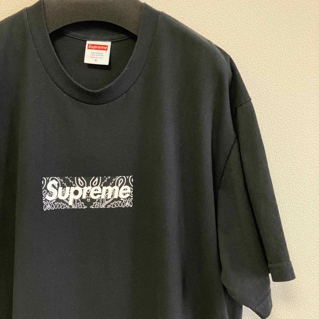 込 美品☆Supreme Bandana Box Logo Tee☆黒L 人気商品の 20640円引き