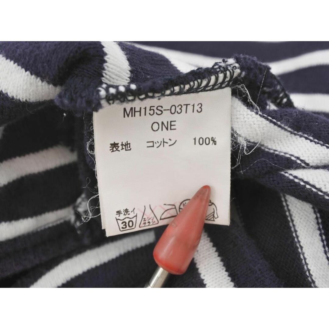 made in HEAVEN(メイドインヘブン)のmade in HEAVEN メイドインヘブン リボン ボーダー カットソー sizeONE/白ｘ紺 ■◇ レディース レディースのトップス(カットソー(長袖/七分))の商品写真