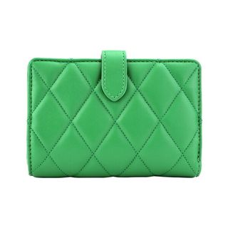 ケイトスペードニューヨーク(kate spade new york)の新品 ケイトスペード kate spade 2つ折り財布 SMOOTH QUILTEDLEATHER EDIUM COMPACT BIFOLD WALLET グリーンビーン(財布)