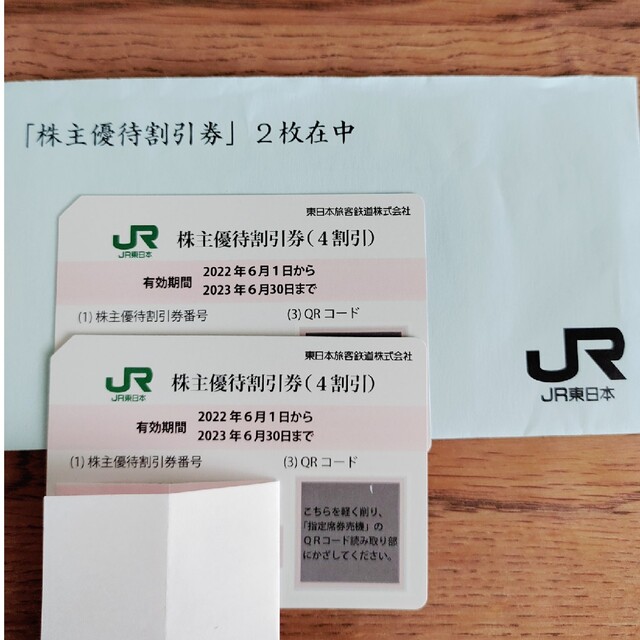JR東日本　株主優待割引券（４割引）２枚
