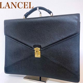 LANCEL 仏 ランセル メンズ  ビジネスバッグ 書類かばん ブラック 美品