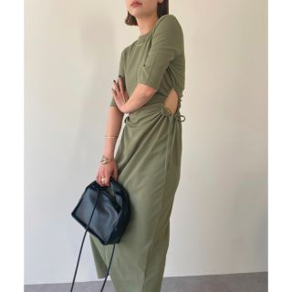 マウジー(moussy)の【新品】HANNE ハーフスリーブサイドホールワンピース(ロングワンピース/マキシワンピース)