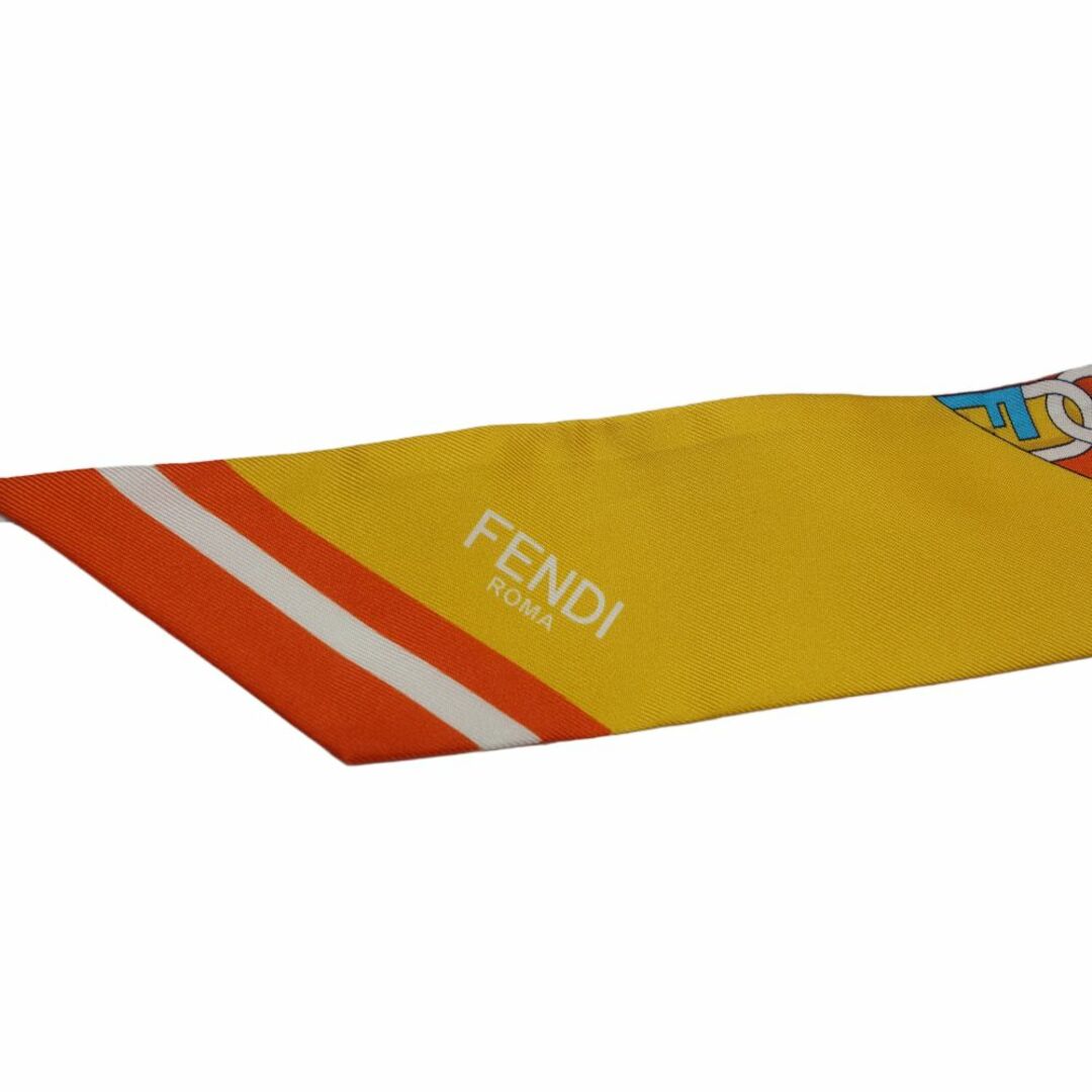 FENDI(フェンディ)のフェンディ FENDI ラッピー バンドスカーフ FXT011 スカーフ シルク100％  オレンジ  マルチカラー / 083430【中古】 ハンドメイドのファッション小物(スカーフ)の商品写真