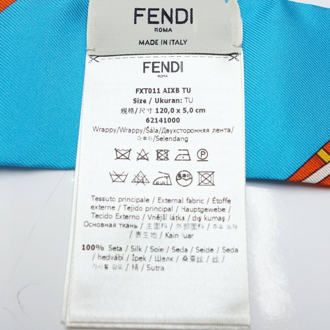 フェンディ FENDI ラッピー バンドスカーフ FXT011 スカーフ シルク100％  オレンジ  マルチカラー / 083430 6