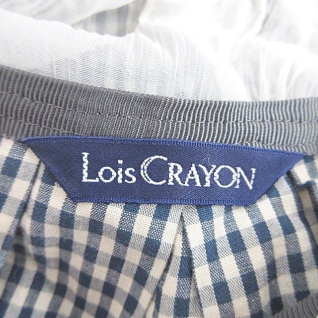 Lois CRAYON(ロイスクレヨン)のロイスクレヨン フレアスカート ひざ下丈 レース テープ 刺繍 花柄 白 M レディースのスカート(ひざ丈スカート)の商品写真