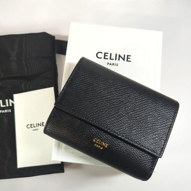 新品 celine セリーヌ三つ折り財布 ブラック | tradexautomotive.com