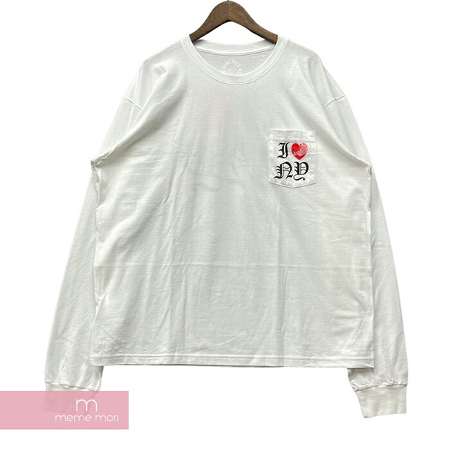 Chrome Hearts(クロムハーツ)のCHROME HEARTS I Love NY L/S Tee クロムハーツ アイラブニューヨークロングスリーブTシャツ 長袖カットソー ロンT ポケT ハート ニューヨーク限定 ホワイト サイズXXL【230425】【新古品】【me04】 メンズのトップス(Tシャツ/カットソー(半袖/袖なし))の商品写真