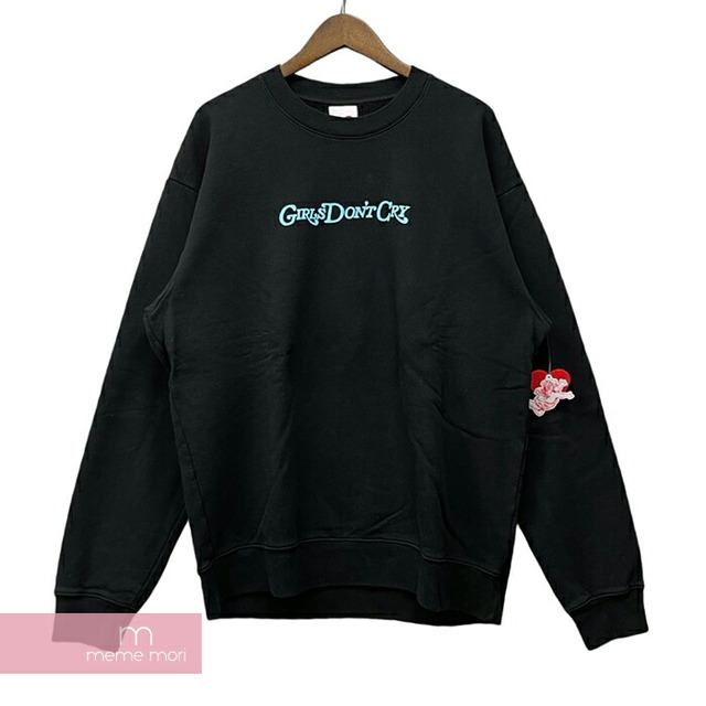 Girls Don't Cry 2023SS Angel Crewneck Black ガールズドントクライ エンジェルクルーネック スウェット トレーナー ロゴプリント 天使 ハート ブラック サイズXL【230425】【新古品】【me04】