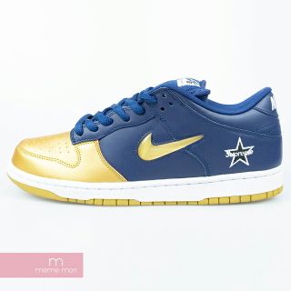 ナイキ(NIKE)のSupreme×NIKE SB 2019AW DUNK LOW OG QS Jewel Swoosh Gold CK3480-700 シュプリーム×ナイキSB ダンクロウ ジュエルスウッシュゴールド ローカットスニーカー ゴールド×ネイビー サイズUS8(26cm)【220502】【新古品】【me04】(スニーカー)