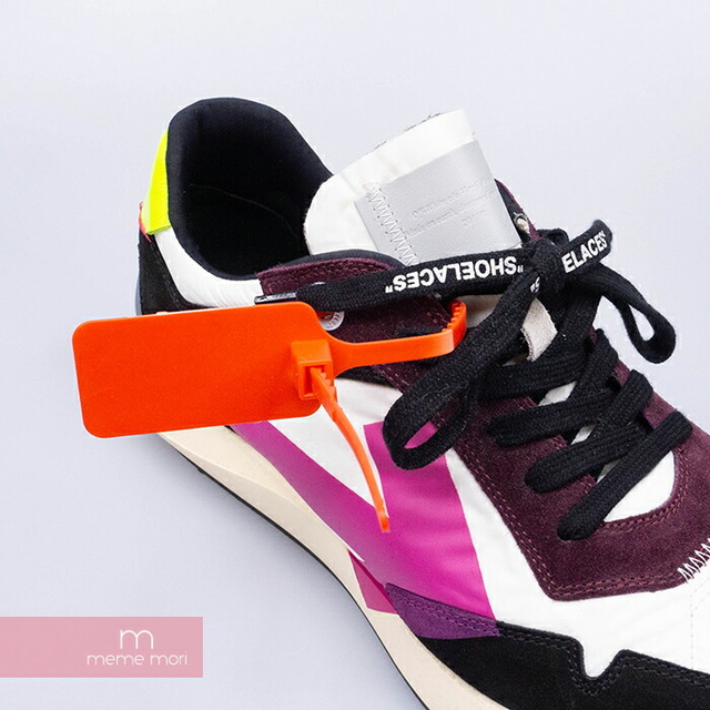 OFF-WHITE 2020SS Arrow Sneakers OMIA159R20D390590128 オフホワイト アロースニーカー ローカット 素材切替 バーガンディ×ホワイト×ブラック サイズ41【210913】【新古品】【me04】【mmmr05】