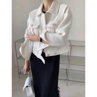 ザラ(ZARA)のツイードジャケット(ブルゾン)