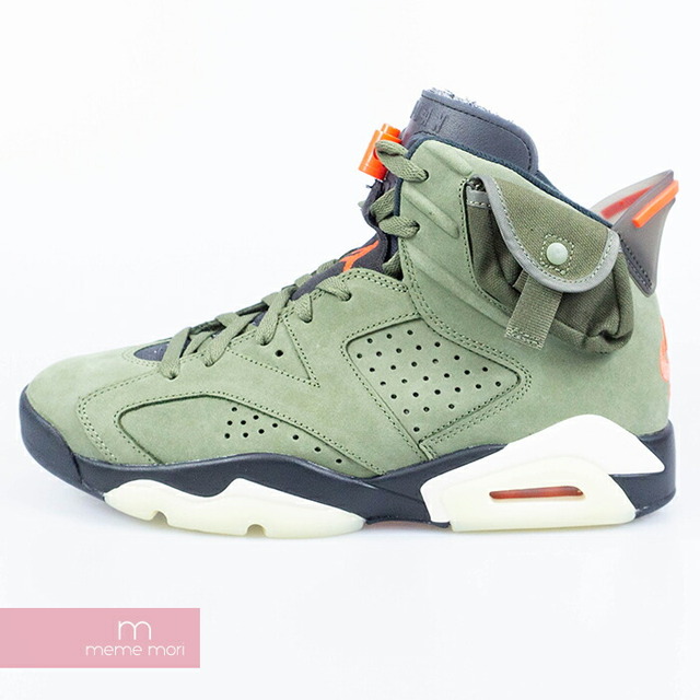 NIKE(ナイキ)のNIKE×TRAVIS SCOTT 2019AW AIR JORDAN 6 RETRO SP CN1084-200 ナイキ×トラヴィス スコット エアジョーダン6レトロ ミッドカットスニーカー カーキオリーブ サイズUS8.5(26.5cm) プレゼント ギフト【191023】【新古品】【me56】 メンズの靴/シューズ(スニーカー)の商品写真