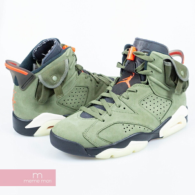 NIKE(ナイキ)のNIKE×TRAVIS SCOTT 2019AW AIR JORDAN 6 RETRO SP CN1084-200 ナイキ×トラヴィス スコット エアジョーダン6レトロ ミッドカットスニーカー カーキオリーブ サイズUS8.5(26.5cm) プレゼント ギフト【191023】【新古品】【me56】 メンズの靴/シューズ(スニーカー)の商品写真