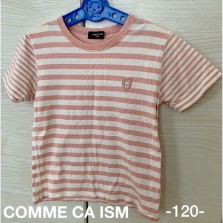 コムサイズム(COMME CA ISM)のCOMME CA ISM 半袖　トップス　ボーダー　Tシャツ　120 ピンク(Tシャツ/カットソー)