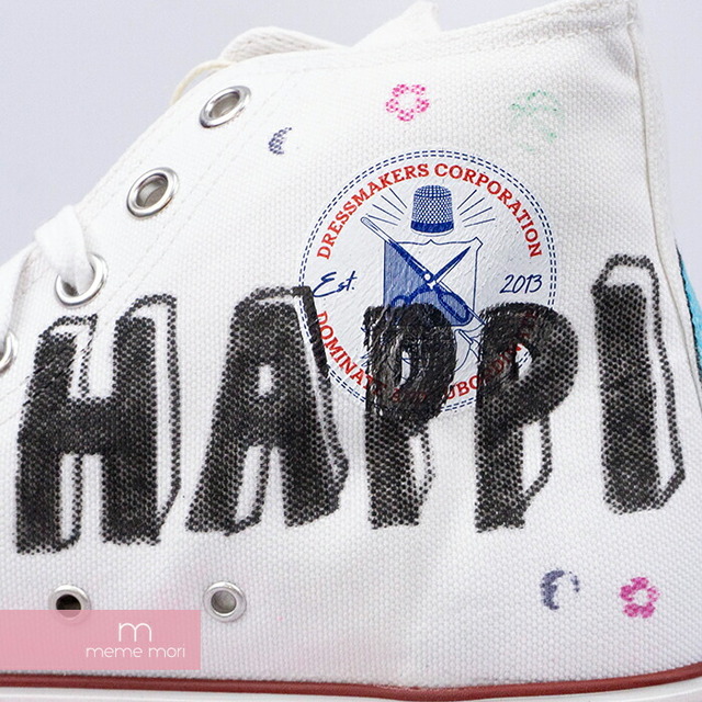 VETEMENTS 2020SS Classic High Tops Hardcore Happiness SS20SN001 ヴェトモン クラシックハイトップ ハードコアハピネス ハイカットスニーカー 落書きプリント ホワイト サイズ40(24.5cm)【221006】【新古品】【me04】 メンズの靴/シューズ(スニーカー)の商品写真