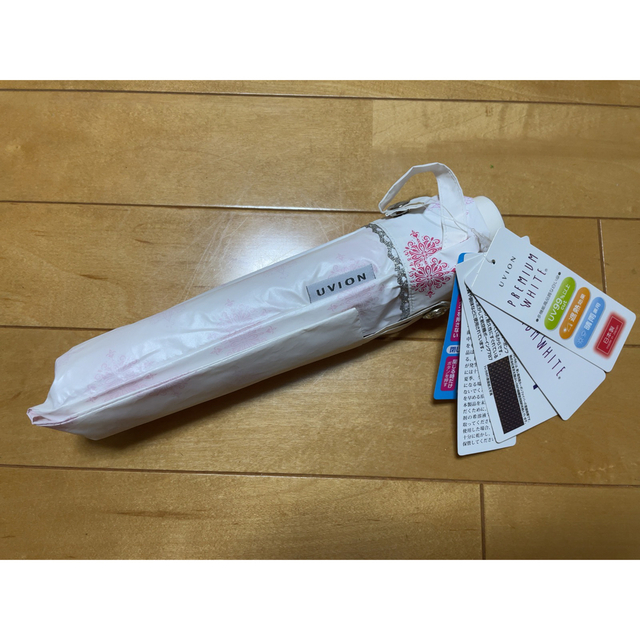 UVION ユビオン 日傘 ホワイト ピンク(新品) レディースのファッション小物(傘)の商品写真